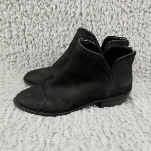 Gianni Bini Shoes Womens 9.5 Black Leather Zip Heel Ankle Booties *Read*